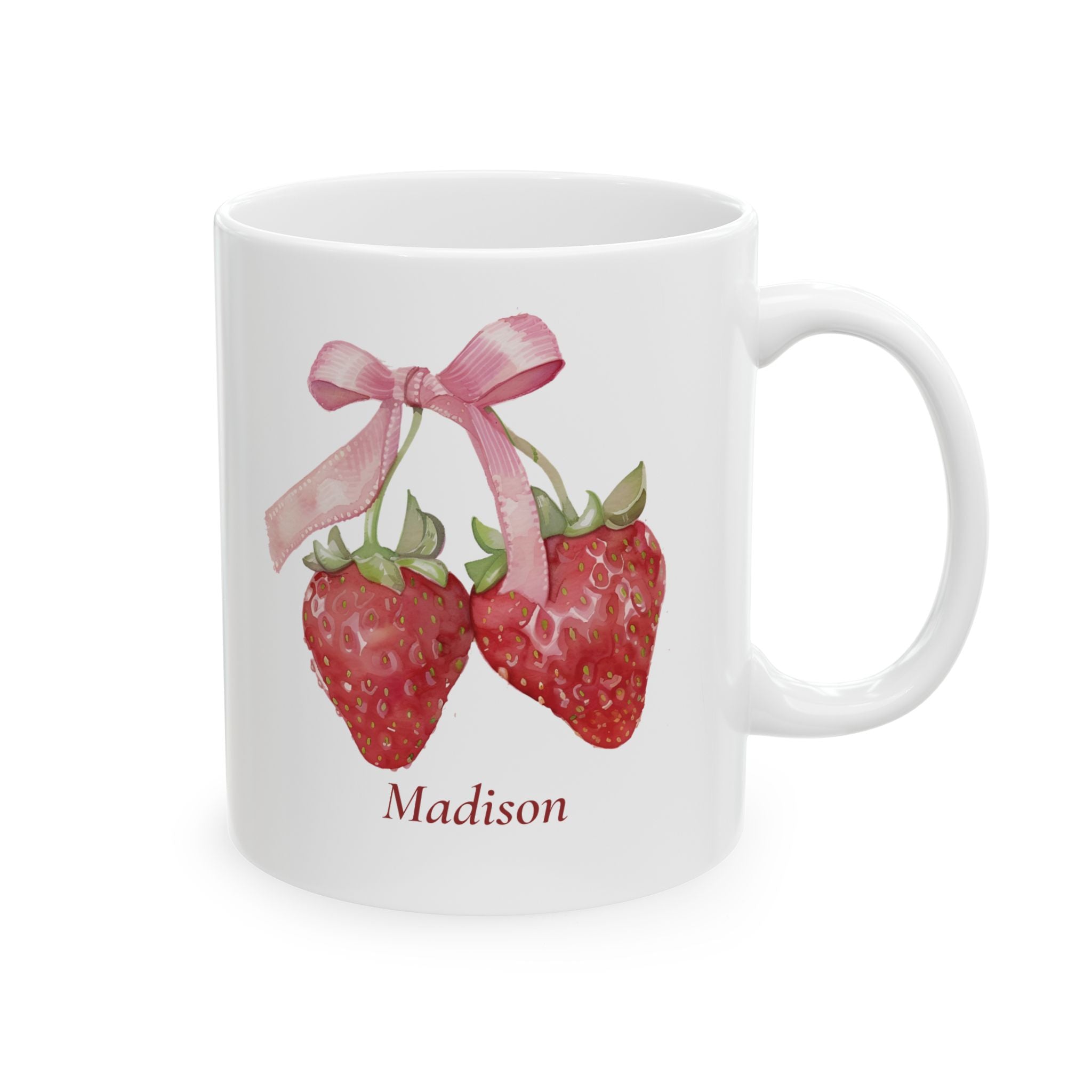 Personalized Twin Strawberry Mug with Name