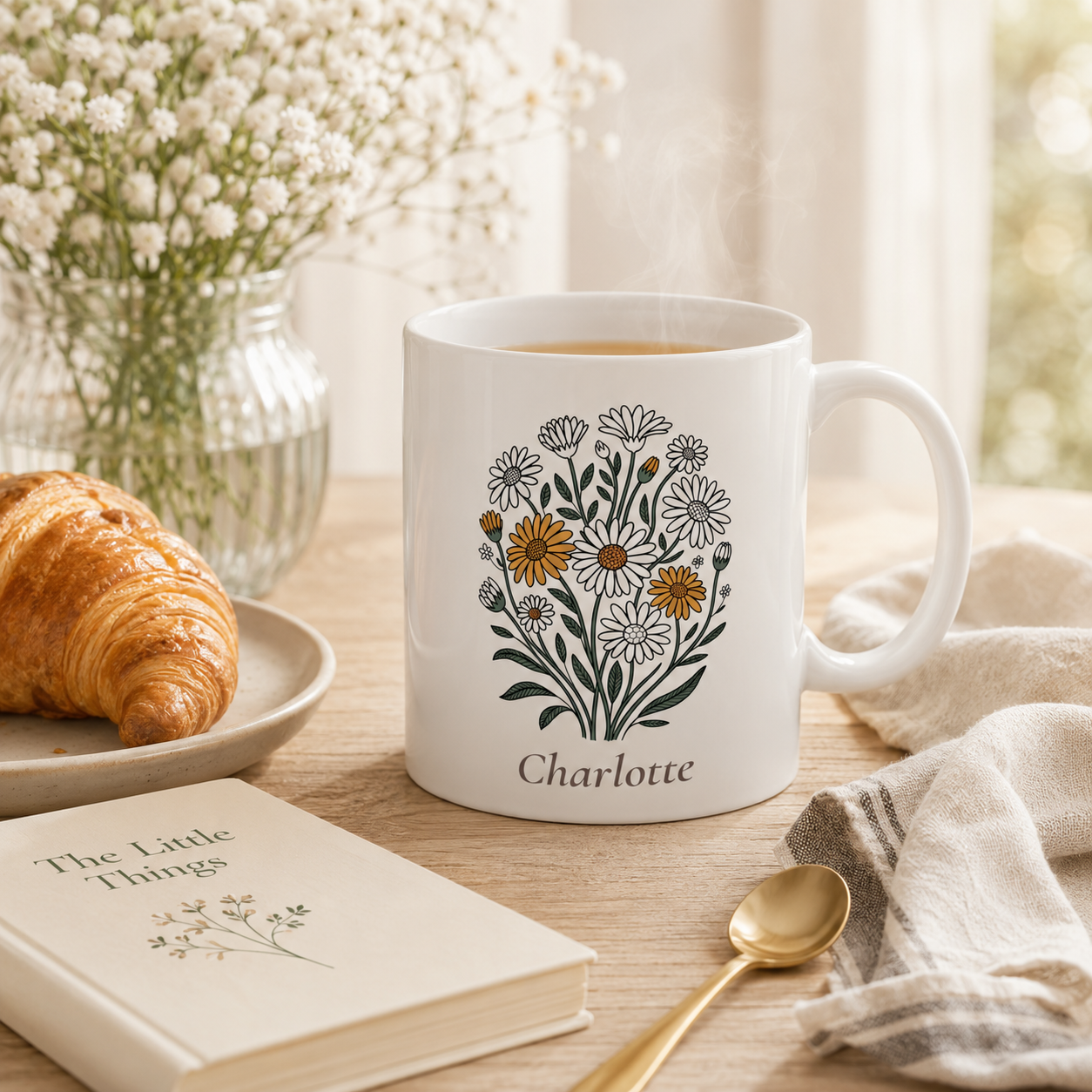 Personalized Daisy Mug with Name