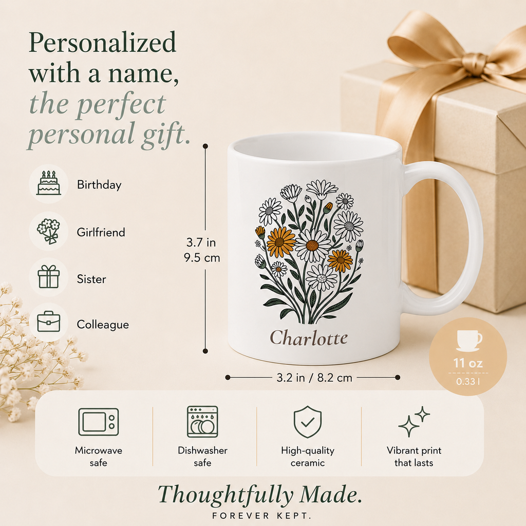 Personalized Daisy Mug with Name