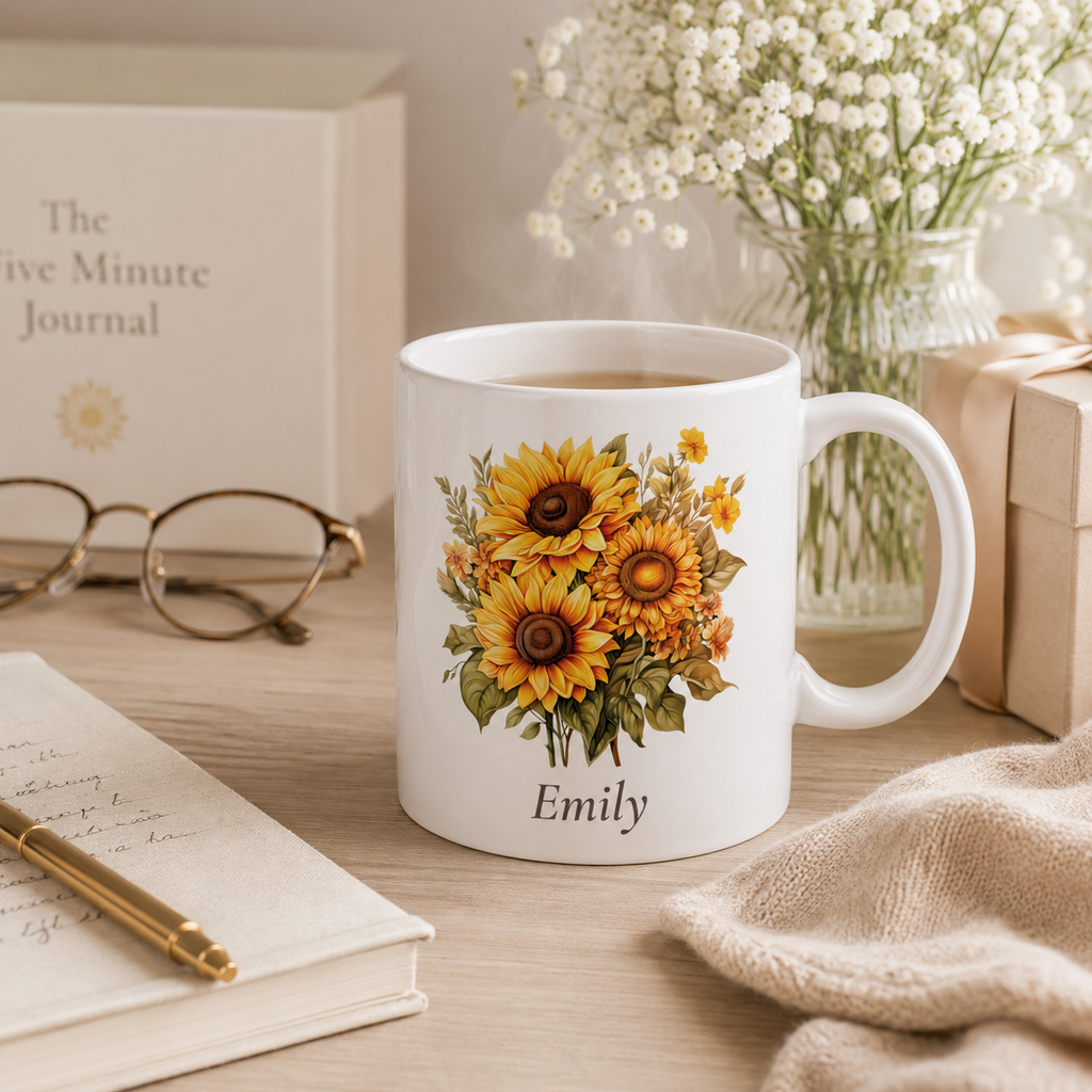 Personalized Sunflower Mug with Name