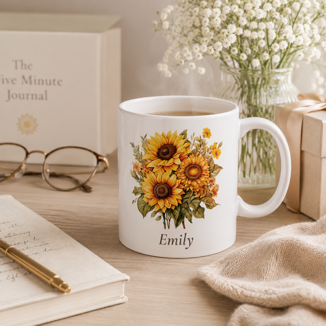Personalized Sunflower Mug with Name