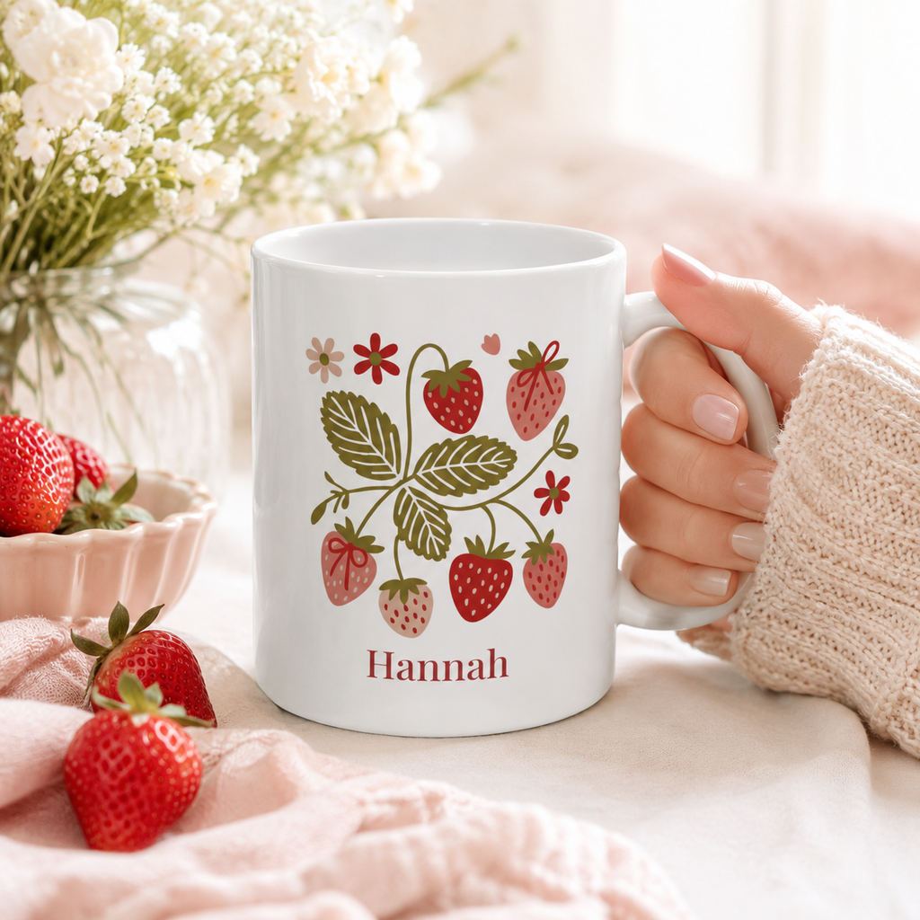 Personalized Strawberry Mug with Name
