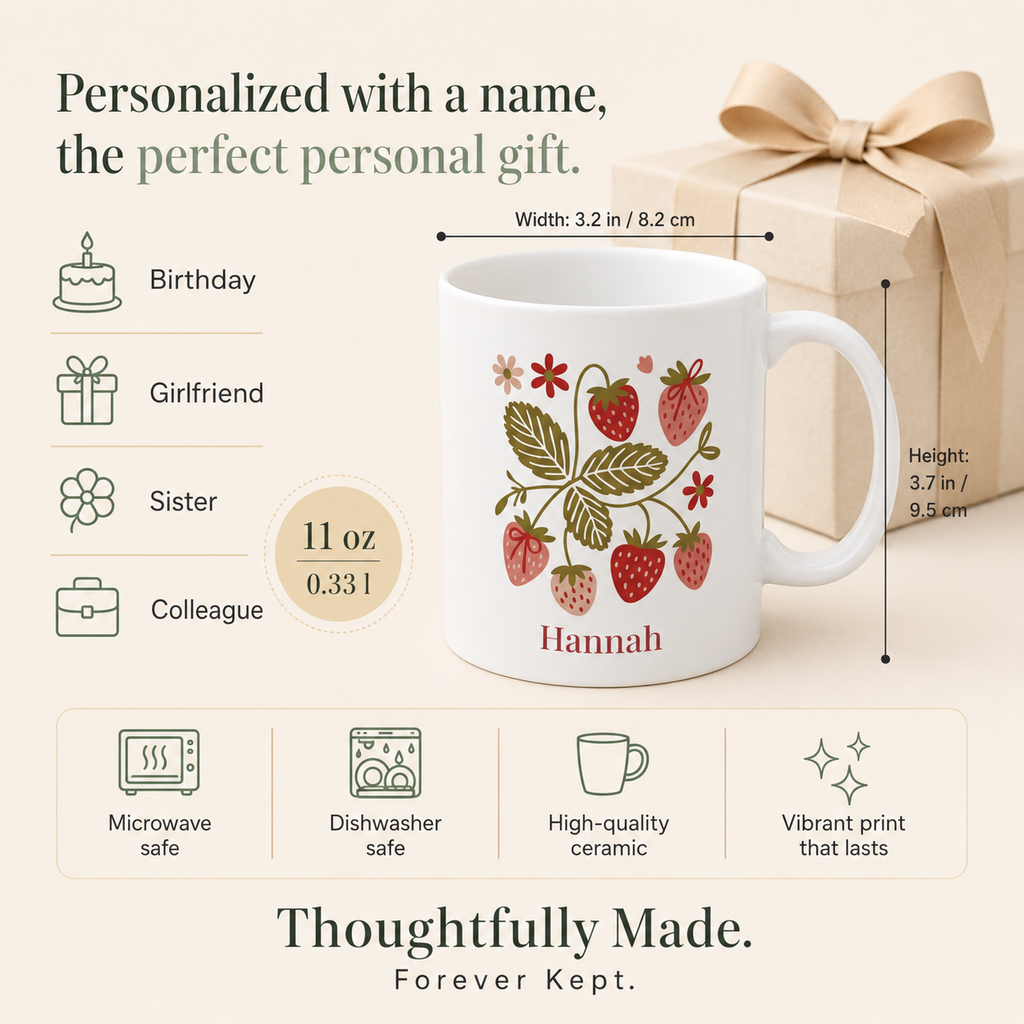 Personalized Strawberry Mug with Name