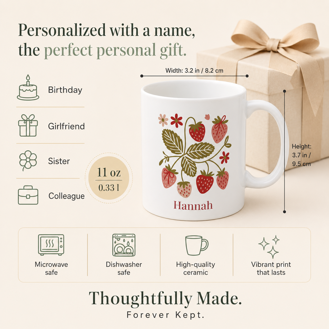 Personalized Strawberry Mug with Name