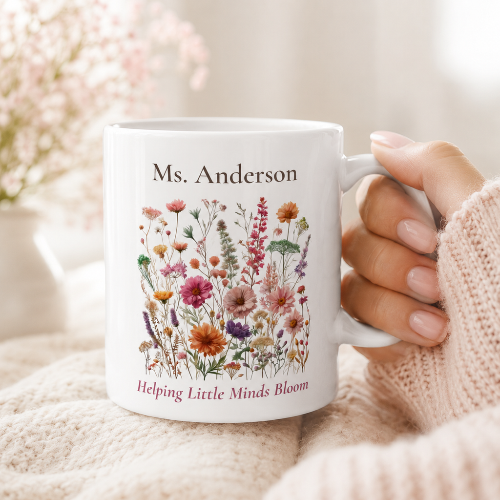 Teacher Personalized Mug - Helping Little Minds Bloom