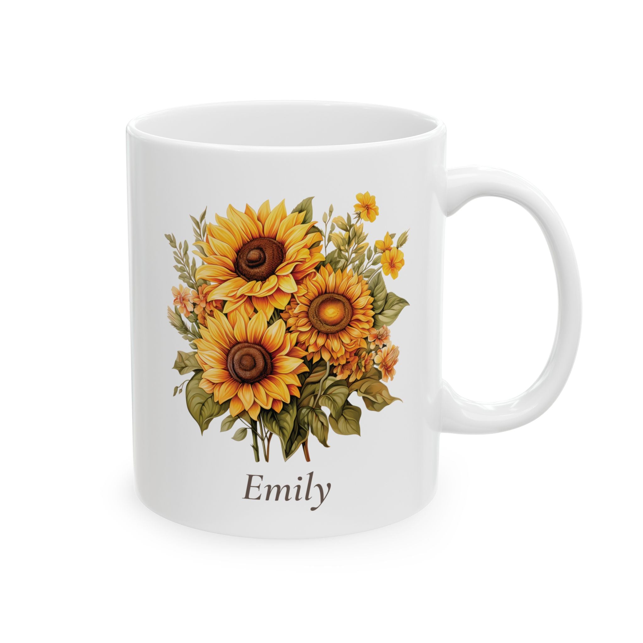Personalized Sunflower Mug with Name