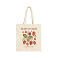 Berry Sisters personalized tote bag with two custom names on natural canvas