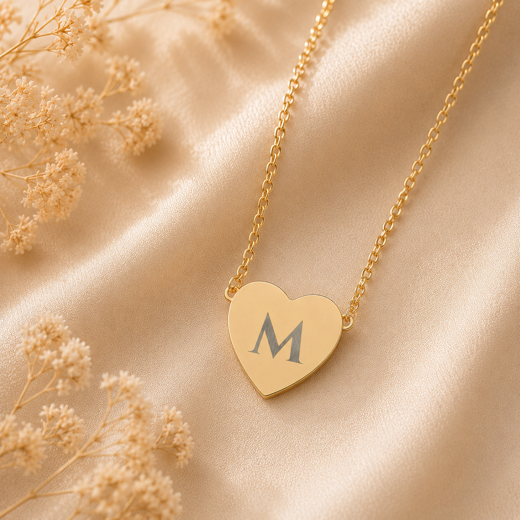 Personalized Engraved Initial Heart Necklace