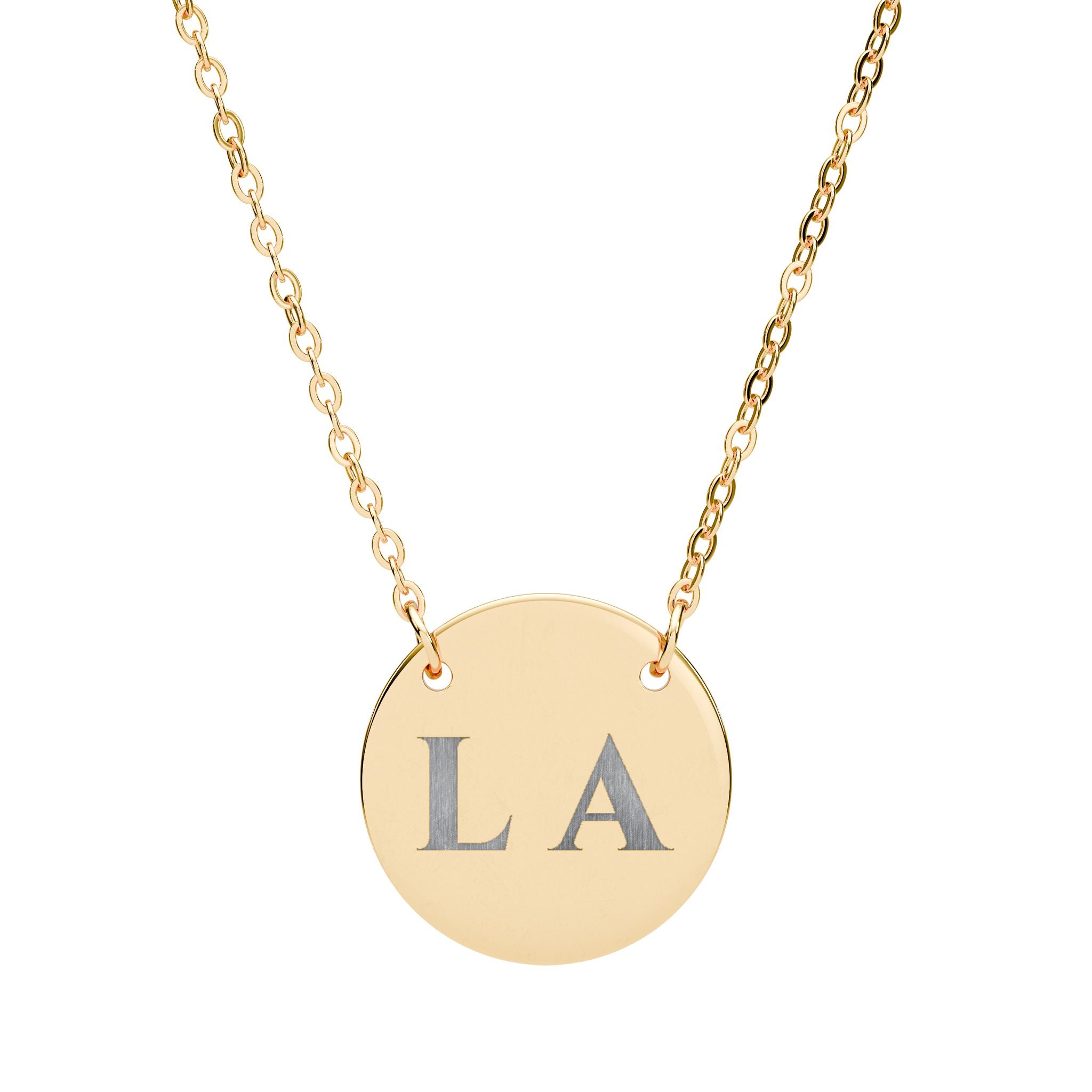 Personalized Engraved Two-Initial Circle Necklace