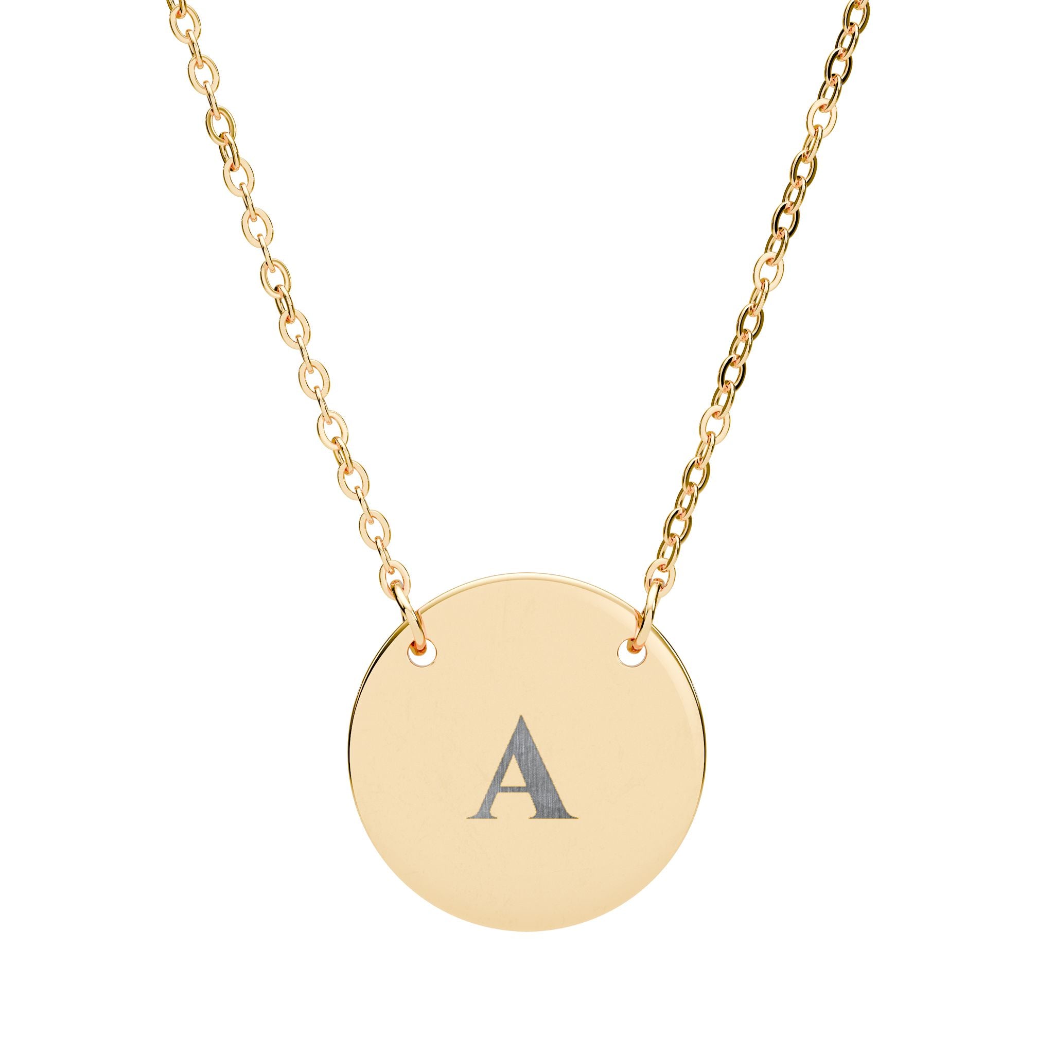 Personalized Engraved Single Initial Circle Necklace