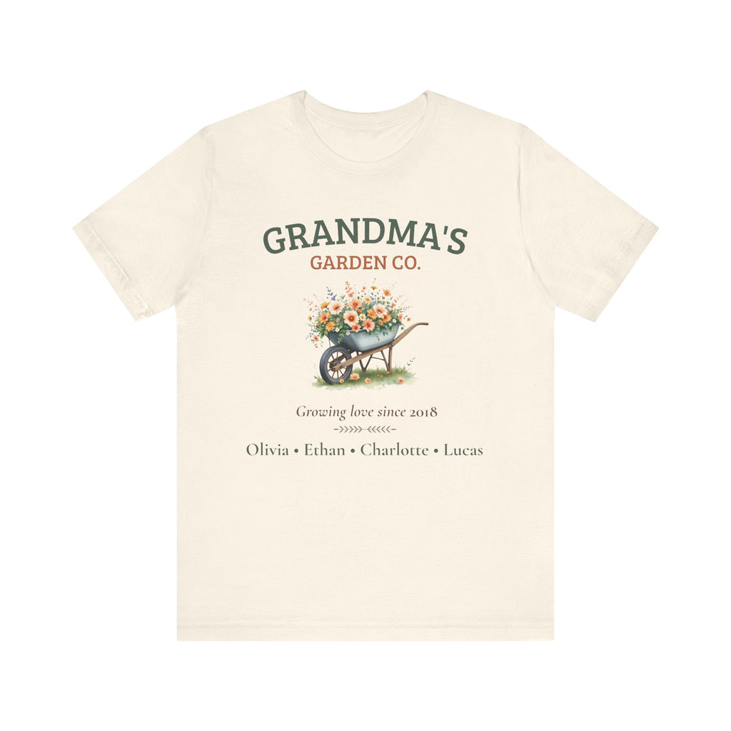 Personalized Grandma's Garden Co. T-Shirt with Grandkids' Names