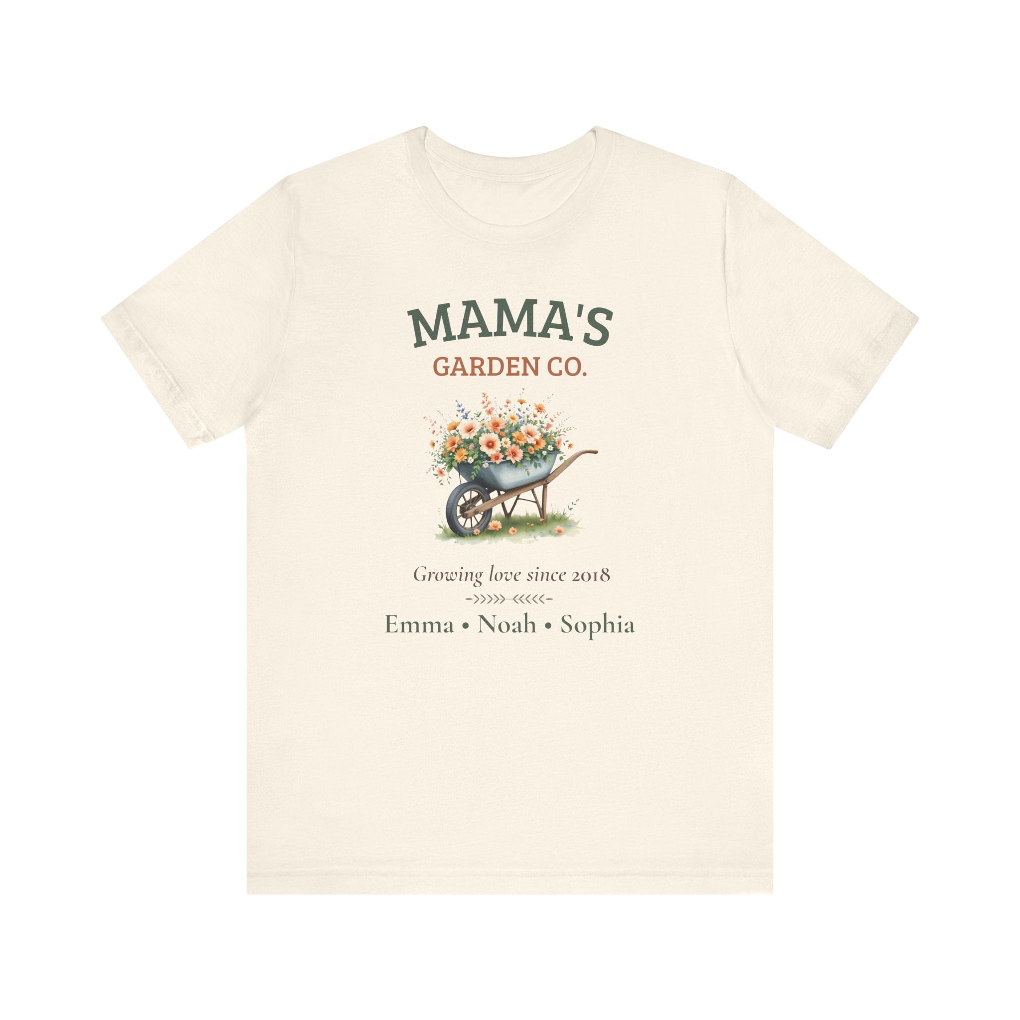 Personalized Mama's Garden Co. T-Shirt with Family Names