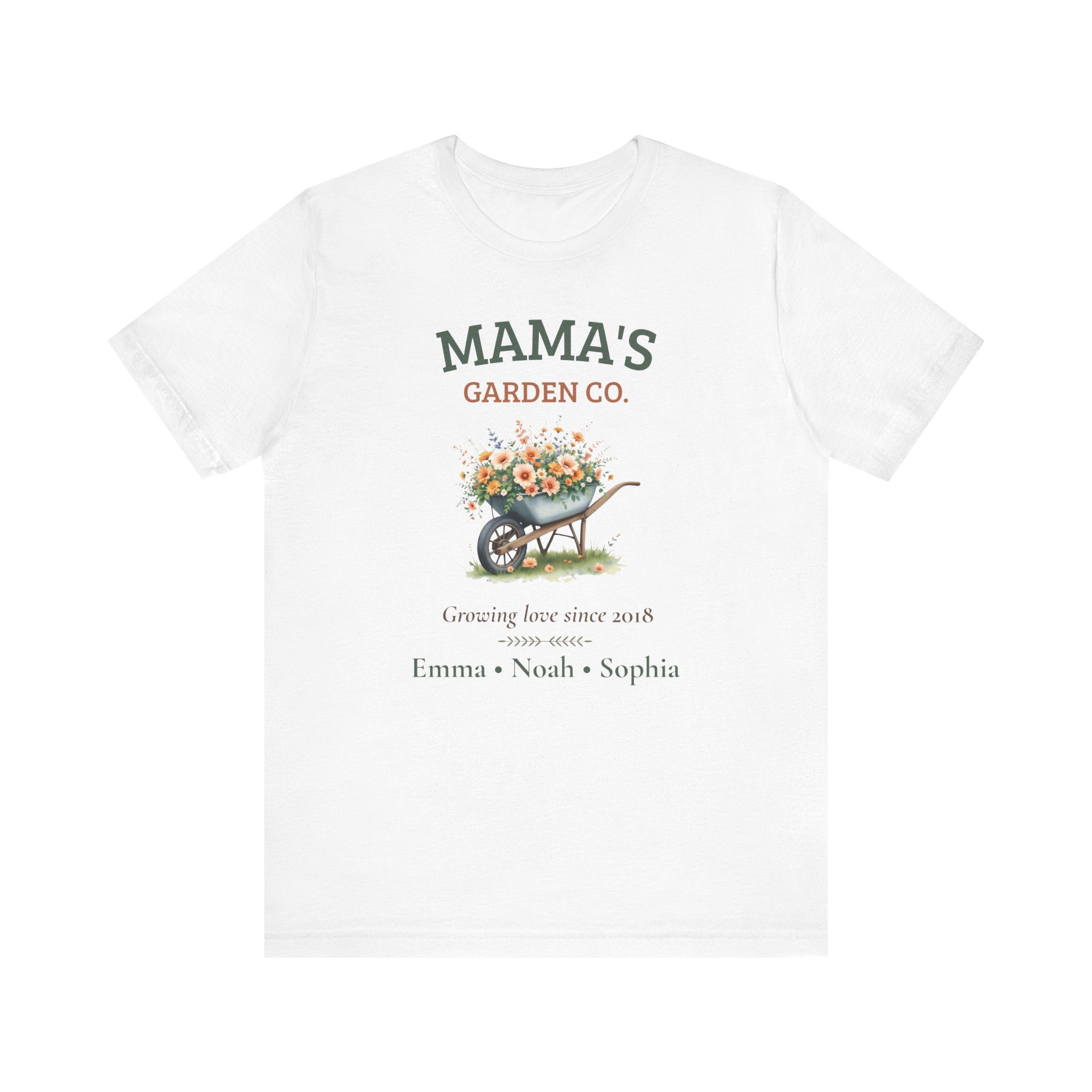Personalized Mama's Garden Co. T-Shirt with Family Names