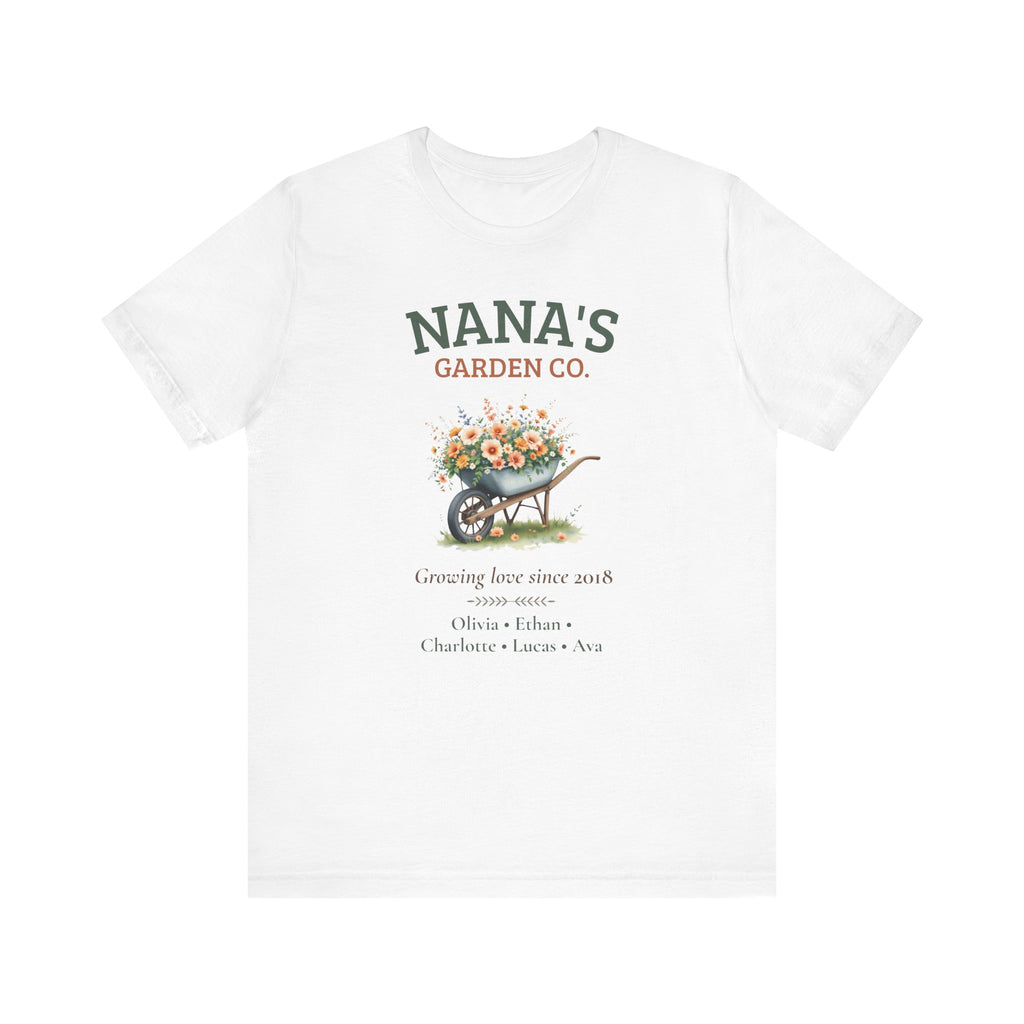 Personalized Nana's Garden Co. T-Shirt with Grandkids' Names