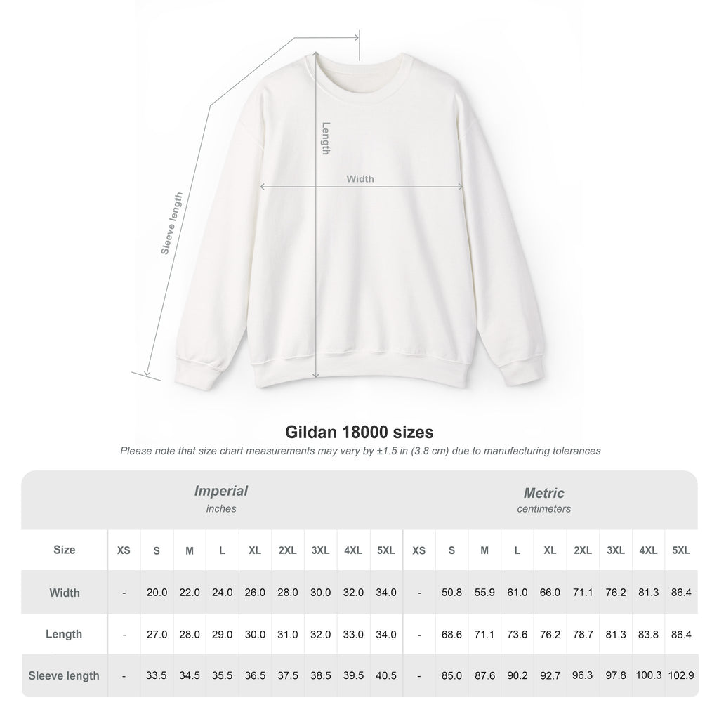 Cozy Season family sweatshirt size chart and fit reference