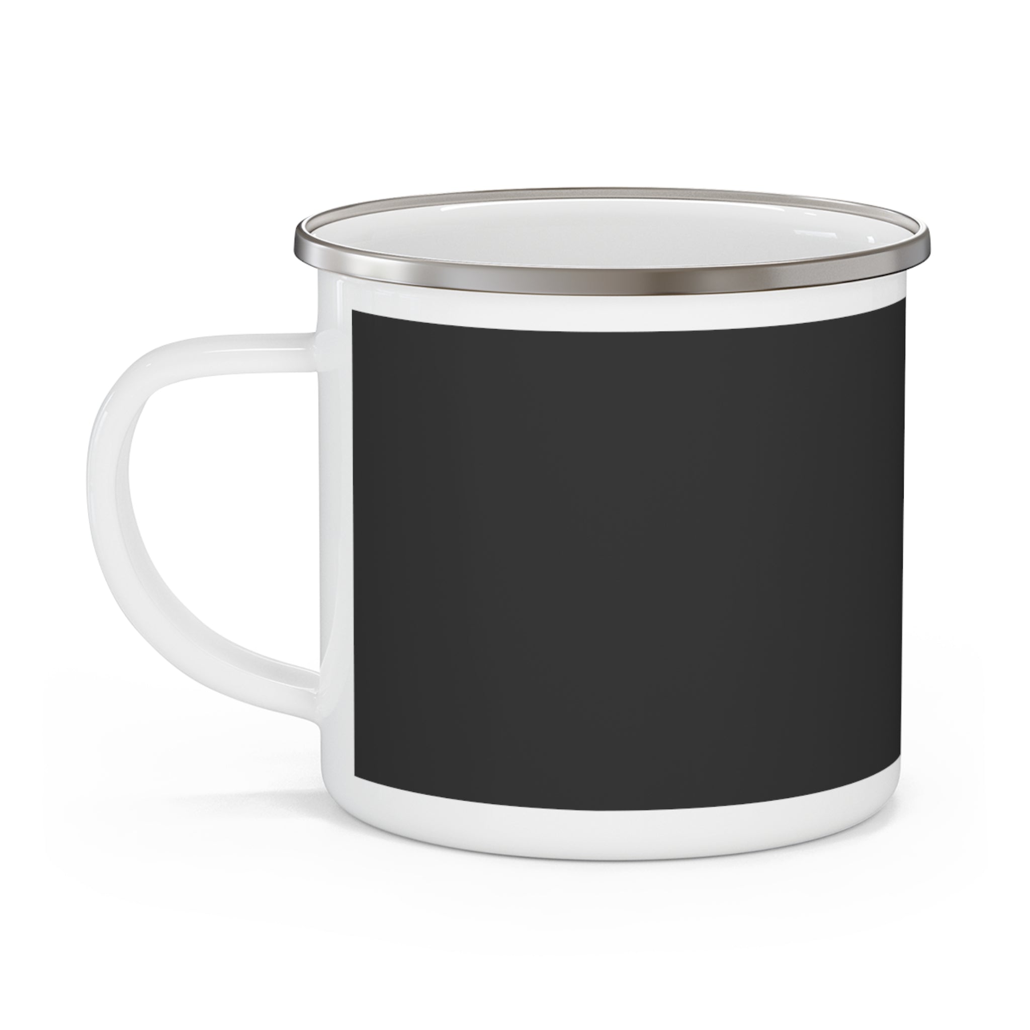 Daddy's Workshop mug size reference, 12 oz enamel camping mug