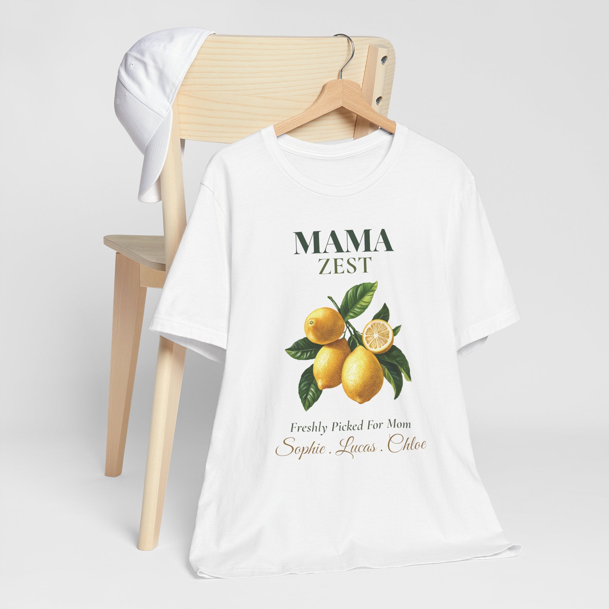 Mama Zest cotton t-shirt styled in a cozy home setting