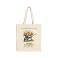 Personalized Mama's Garden Co. natural cotton canvas tote with a wheelbarrow of wildflowers and custom kids' names