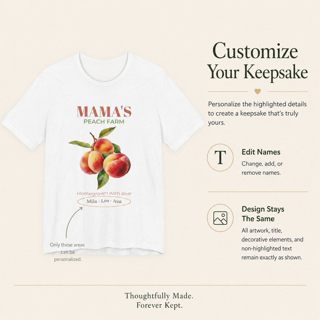 Mama's Peach Farm unisex t-shirt front view