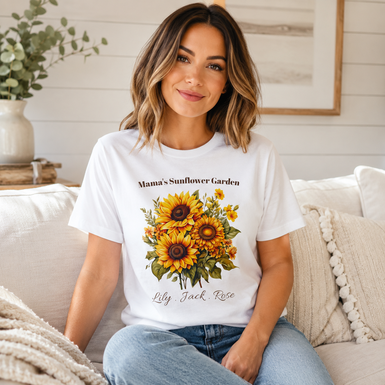 Mama's Sunflower Garden t-shirt size and fit guide
