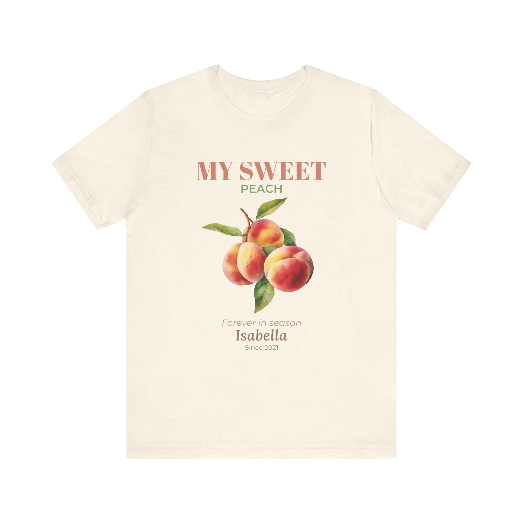 My Sweet Peach personalized t-shirt shown folded flat