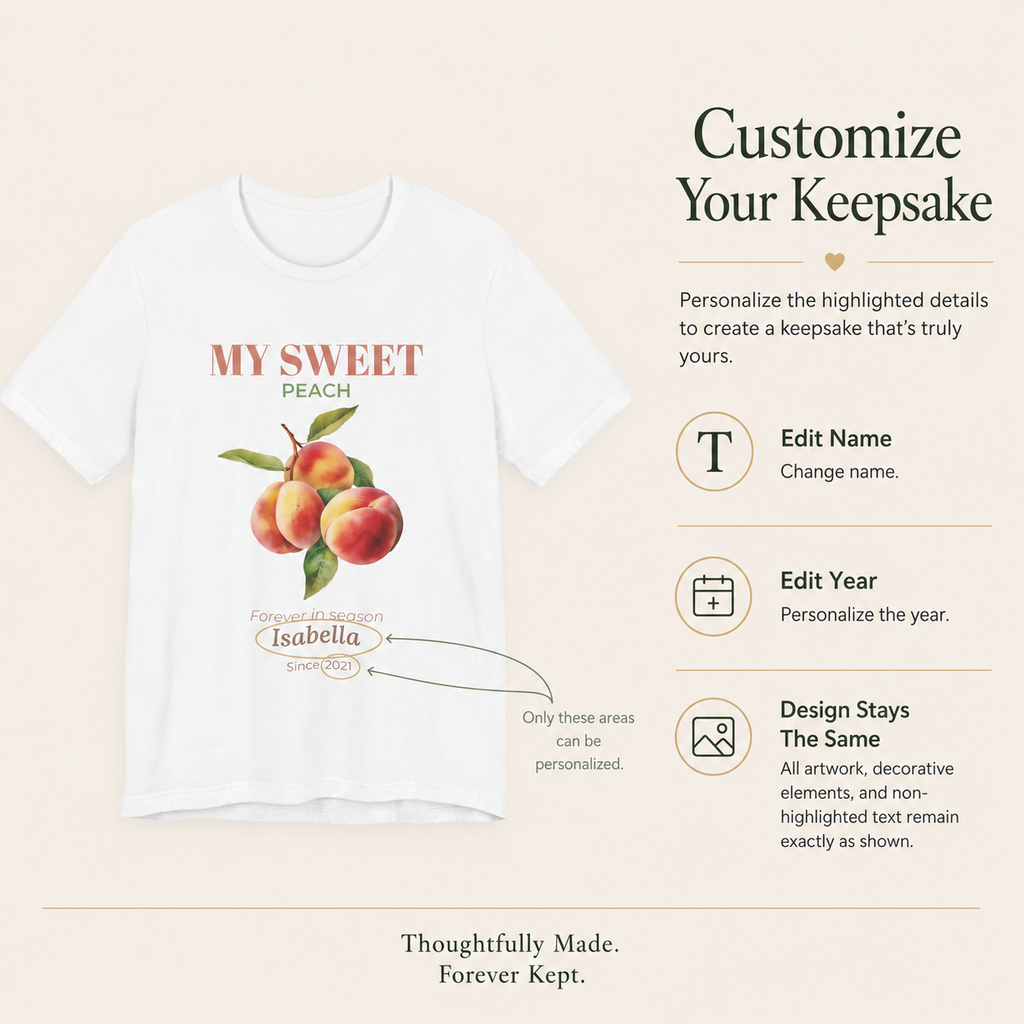 My Sweet Peach unisex t-shirt front view