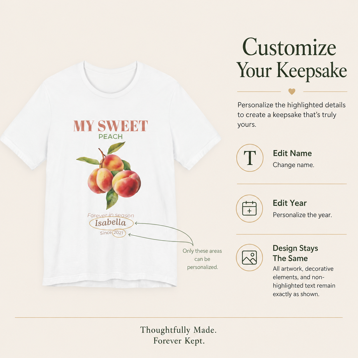 My Sweet Peach unisex t-shirt front view