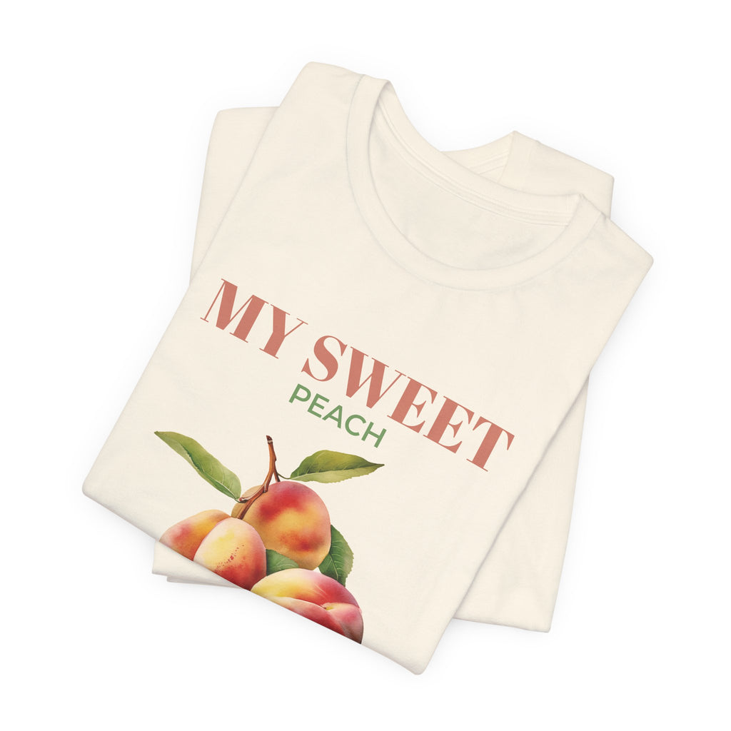 My Sweet Peach personalized tee displayed on a hanger