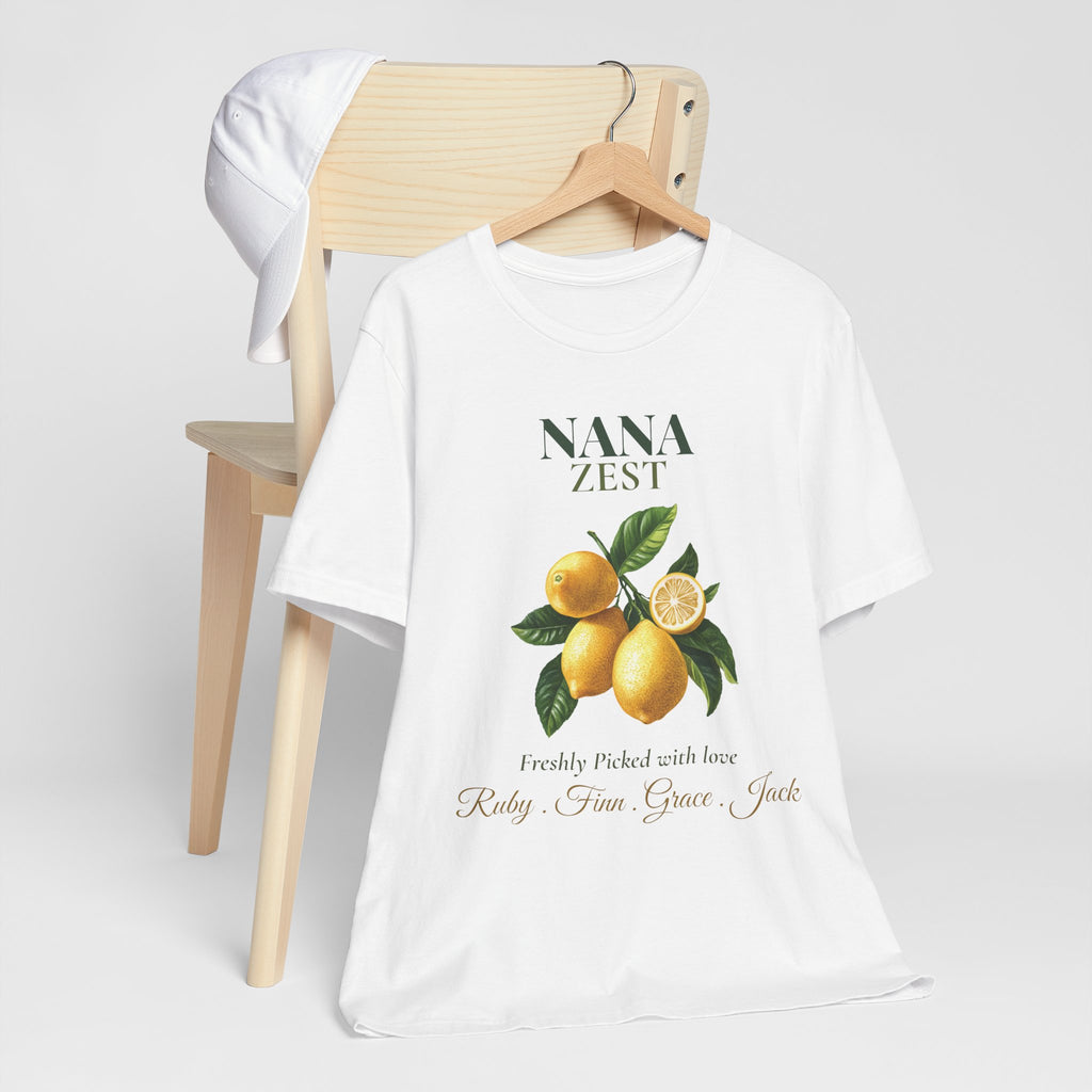 Nana Zest cotton t-shirt styled in a cozy home setting