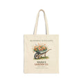 Personalized Nana's Garden Co. natural cotton canvas tote with a wheelbarrow of wildflowers and custom grandkids' names