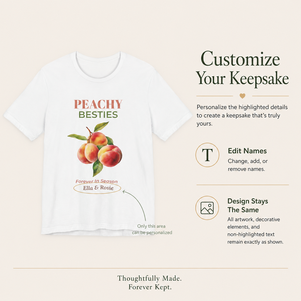 Peachy Besties unisex t-shirt front view