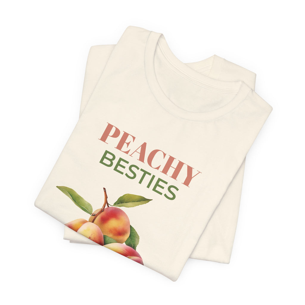 Peachy Besties personalized tee displayed on a hanger