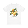 Lemon branch personalized white t-shirt with custom name