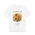 Personalized 'My Sunflower Wife' t-shirt with a sunflower bouquet, custom name and 'Est.' year