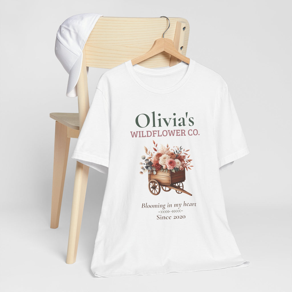 Wildflower Co. cotton t-shirt styled in a cozy home setting