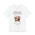 Personalized Wildflower Co. t-shirt reading 'Blooming in my heart' with a custom name, 'since' year and floral cart design