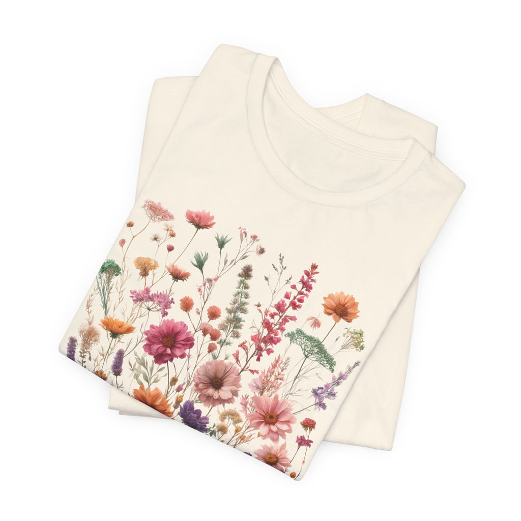 Wildflower bouquet t-shirt design placement guide