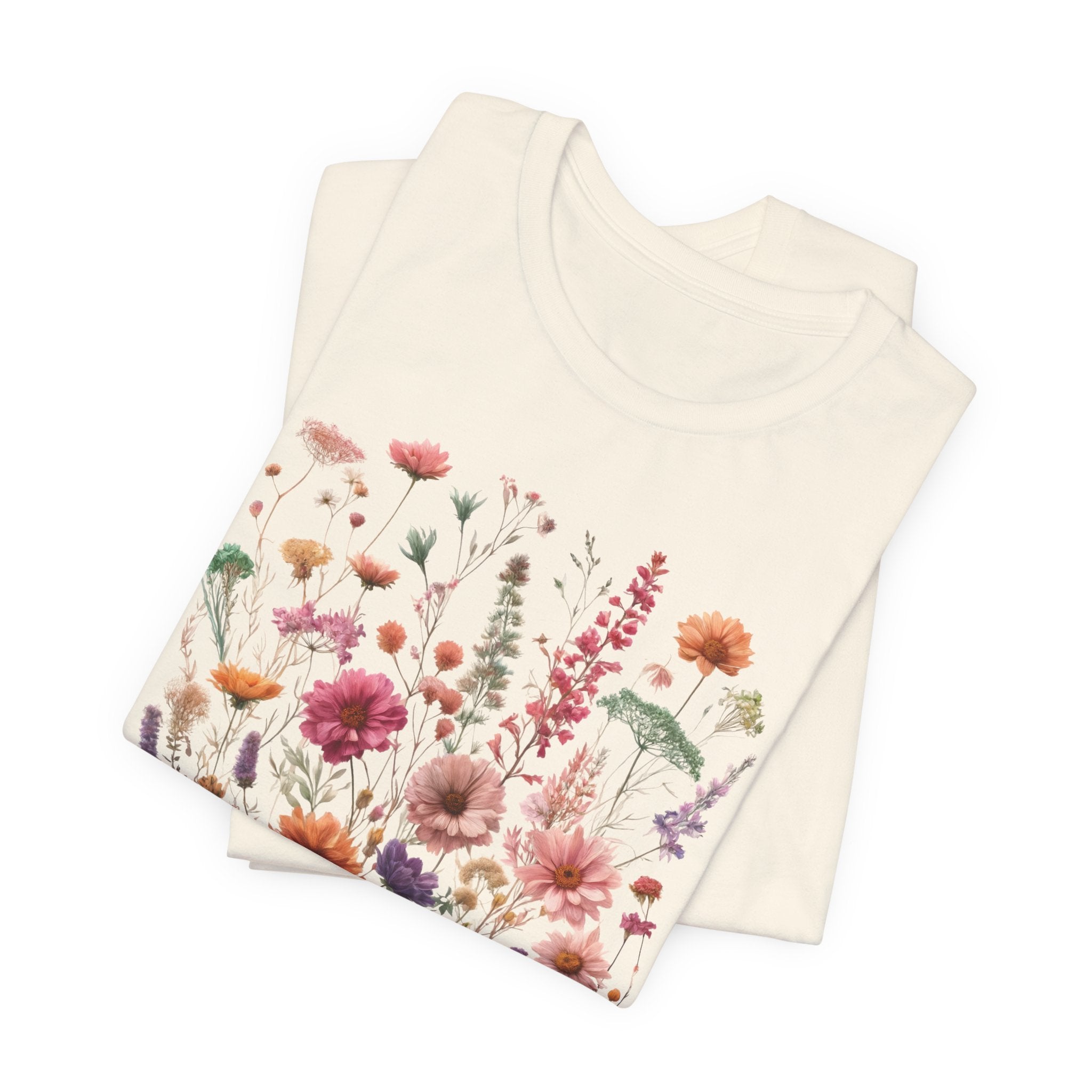 Wildflower bouquet t-shirt design placement guide