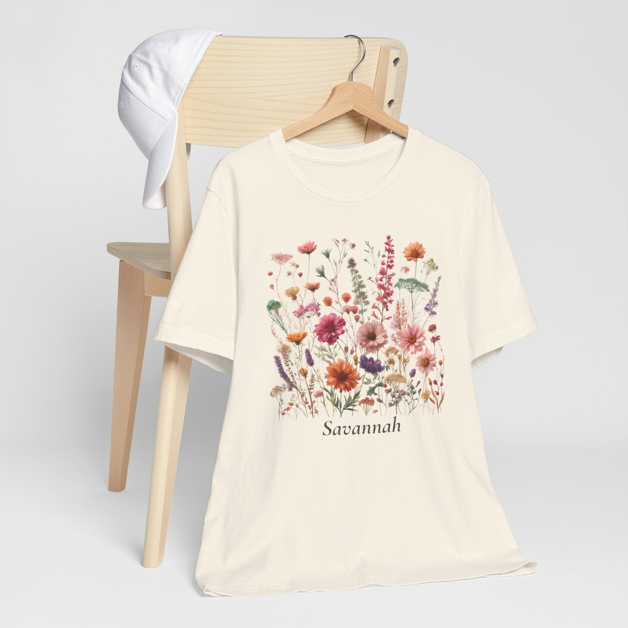Wildflower bouquet personalized t-shirt side view