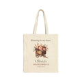 Personalized Wildflower Co. natural canvas tote reading 'Blooming in my heart' with a floral cart, custom name and year